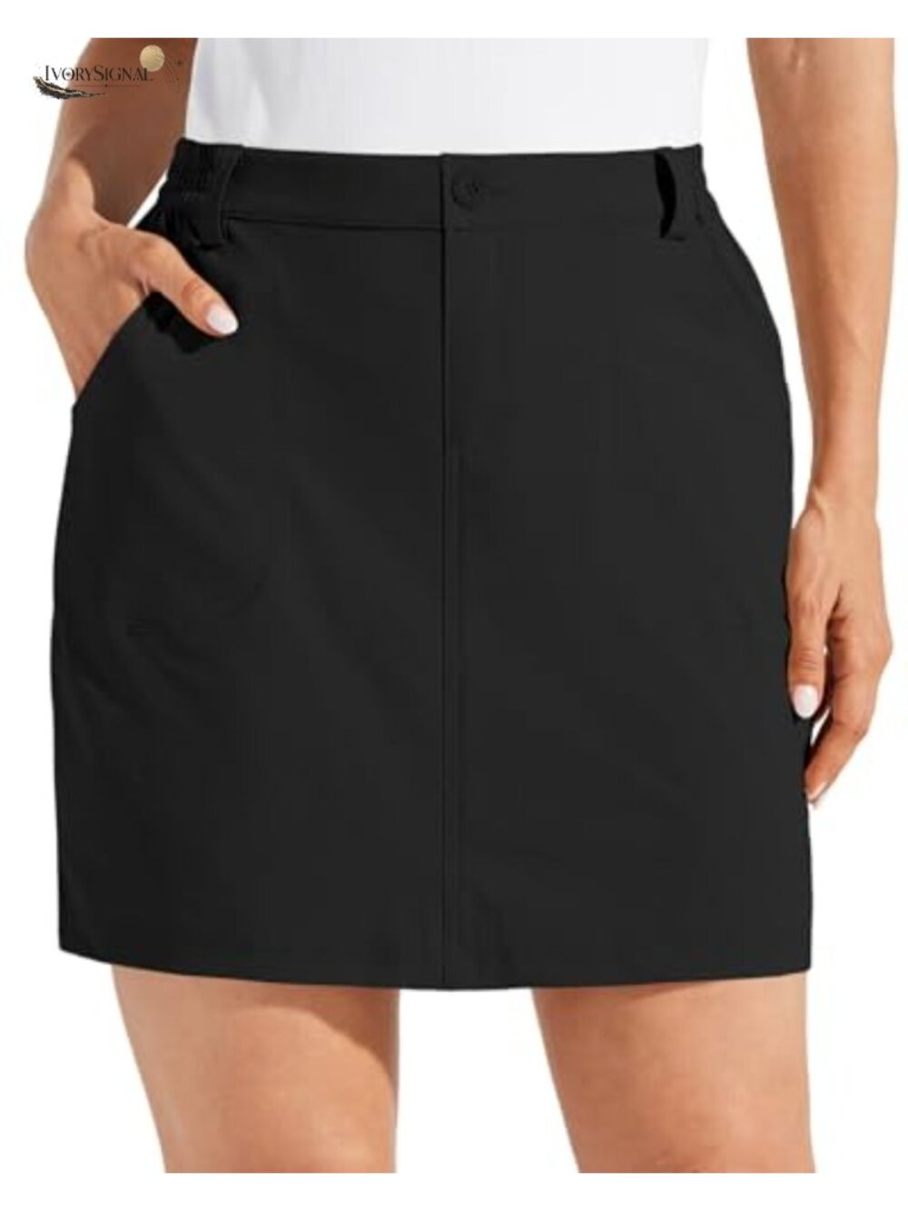 Women's Skort UPF 50+ Quick Dry Zip Pockets Lightweight Stretch Nylon